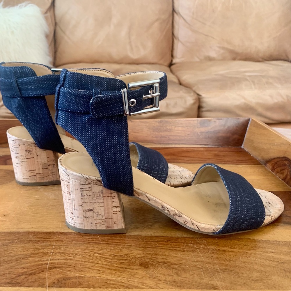 Franco Sarto Melody Denim Cork Heels